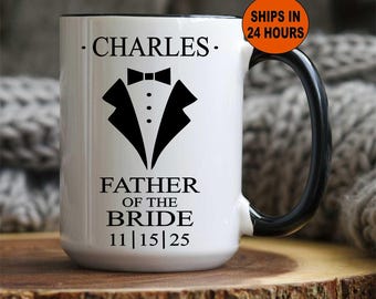 Personalized Father of the Bride Coffee Mug, Wedding Gift