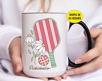 Personalize Cute Pickleball Mug for Her - Funny Pickleball Coffee Mug, Pickleball Player Gift, Pickleball Lover cup, Women's Pickleball Gift
