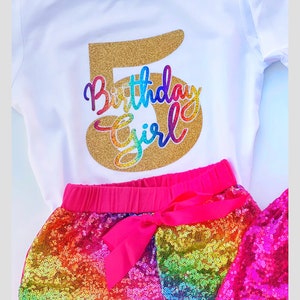 It's my Birthday Shirt girls, Rainbow Birthday Outfit girl, Happy Birthday Shirt Kids, 6th Birthday Shirt girl, 5th Birthday Shirt girl