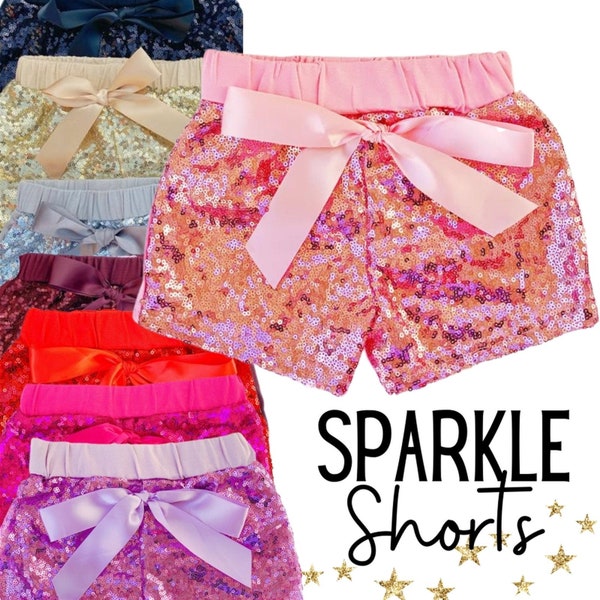 Short scintillant, short à sequins scintillants pour fille, short scintillant, short à sequins fille, short à sequins fille, short à sequins pour tout-petit, short pour bébé