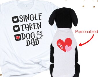 Fur Dad and Fur Baby Personalized Matching Valentine's Day Shirts, Dog Matching Shirts