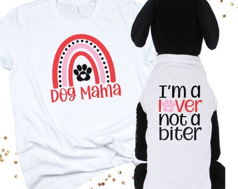 Rescue dog mom tshirt, Dog valentine costume, Rescue dog mom gift, Matching Valentine's Day Shirts