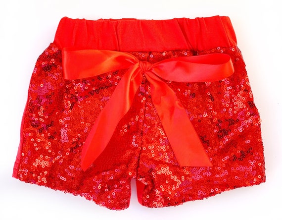red sparkly shorts