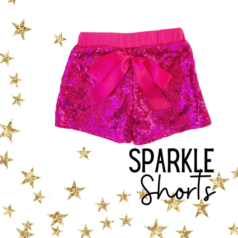 Hot pink Sparkle Shorts, Girls sparkle sequin shorts, Hot pink Glitter shorts, Girls sequin shorts, Toddler Sequins Shorts, Pink Baby Shorts