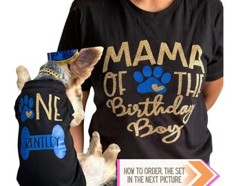 Matching Birthday Dog shirts, Dog Birthday Shirt for Adult, Boy Dog Birthday Matching Outfit