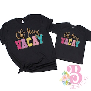 Vacay Mom and Daughter shirts, Vacation shirts, Mommy and Me matching Tees, Cruise Family shirts, Matching outfits, Sibling Matching Shirts