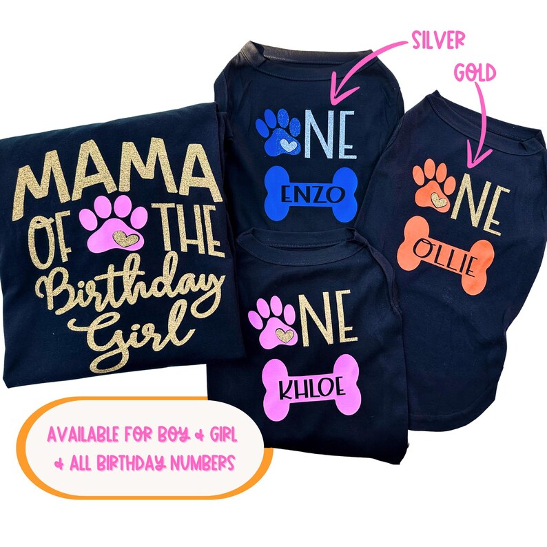 Matching Birthday Dog shirts, Dog Birthday Shirt for Adult, Boy Dog Birthday Matching Outfit image 6