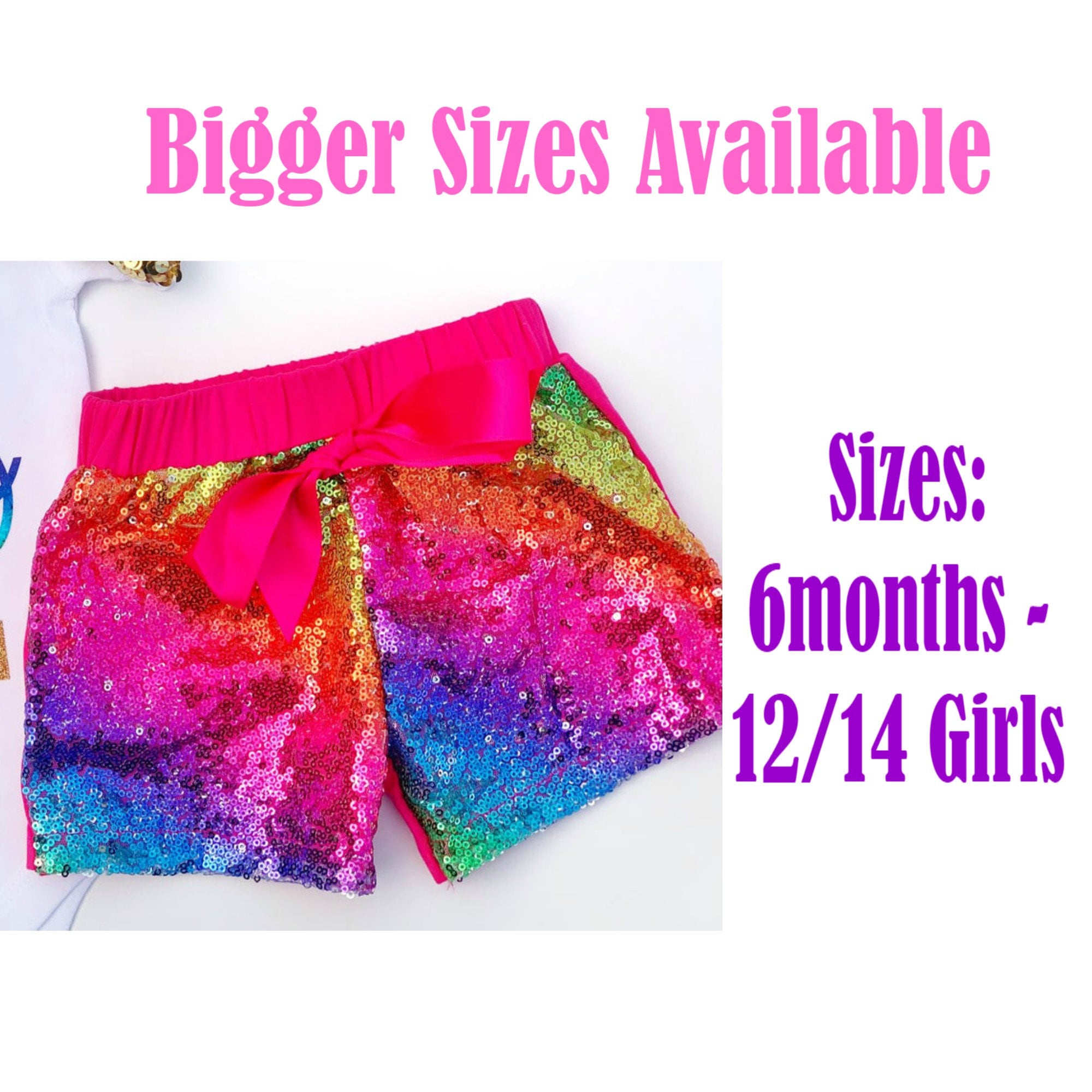 Rainbow sequin shorts Clearance