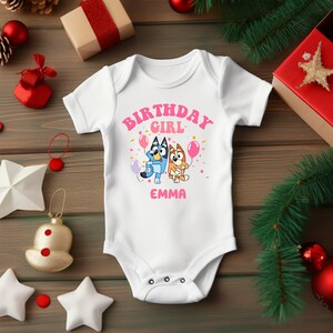 Bluey Custom Birthday T-shirt, Bluey Birthday Girl T-Shirt,Bluey Birthday Boy T-shirt, Bluey Cartoon Shirt,Custom Bluey T-shirt,Birthday Tee