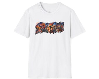 Spokane Cityscape Graffiti T-Shirt | Washington Skyline Street Art