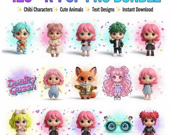 Kpop Demon Hunters PNG Bundle | Anime Idol Clipart (Digital Download)