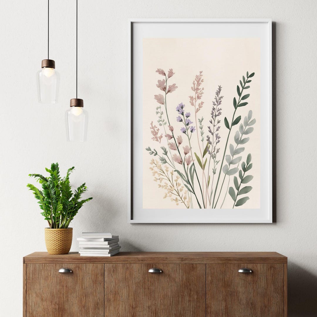 Pastel Wildflower Watercolor Print Set: Calming Botanical Art (digital ...