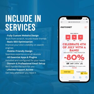 WordPress website development service banner showing custom responsive business website design displayed on laptop and mobile mockups. Professional WordPress development starting at $99, ideal for small businesses, entrepreneurs, and ecommerce brands needing modern, mobile-friendly, SEO optimized websites to improve online presence and attract more customers.