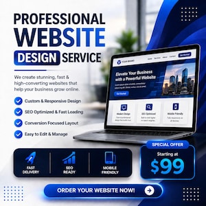 Professional Website Design Service | Custom Business Website | UI UX Responsive Design | WordPress Shopify Website Developer
