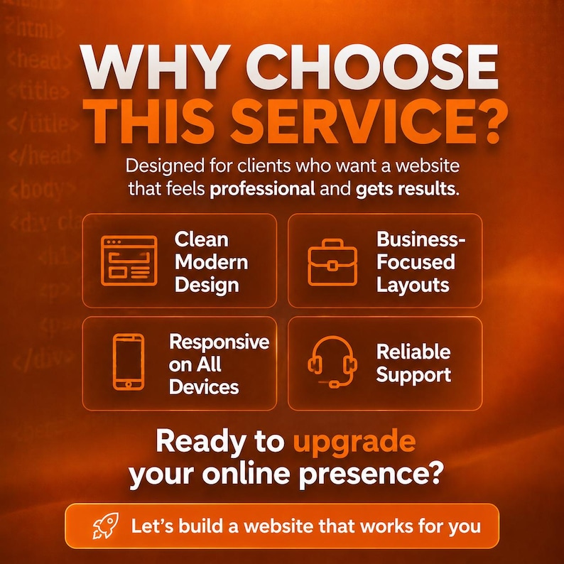 Custom Website Development Service | Responsive Website Design | WordPress Website Development | SEO Optimized Business Website | Website Redesign.
Custom website development service featuring responsive website design, WordPress development, website redesign, SEO optimization, mobile-friendly layouts, and business website solutions.