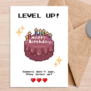 Printable Gamer Birthday Card, Video Game Card, Gamer Birthday, Birthday Card, Printable Card, Happy Birthday Card, Digital Download