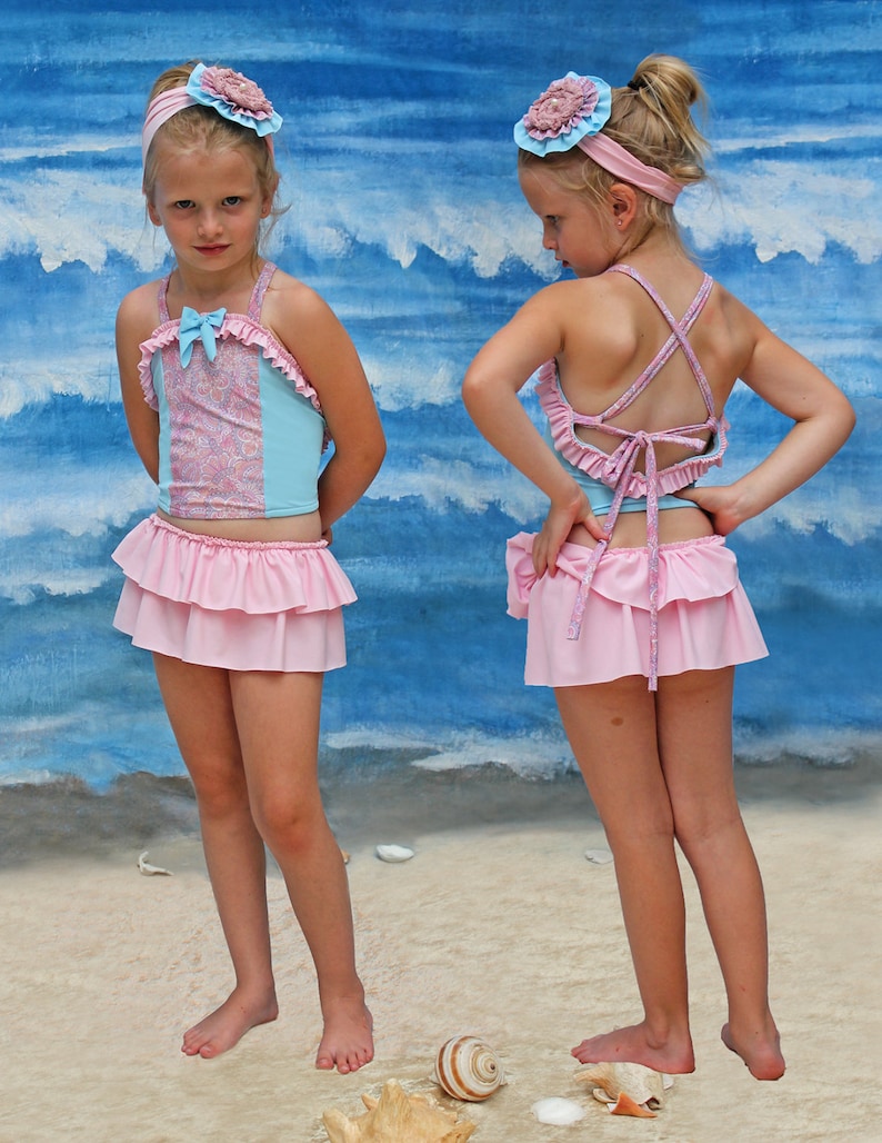 CLEARANCE!! Size 2-6 Princess Skirty Tankini in Spring Bloom