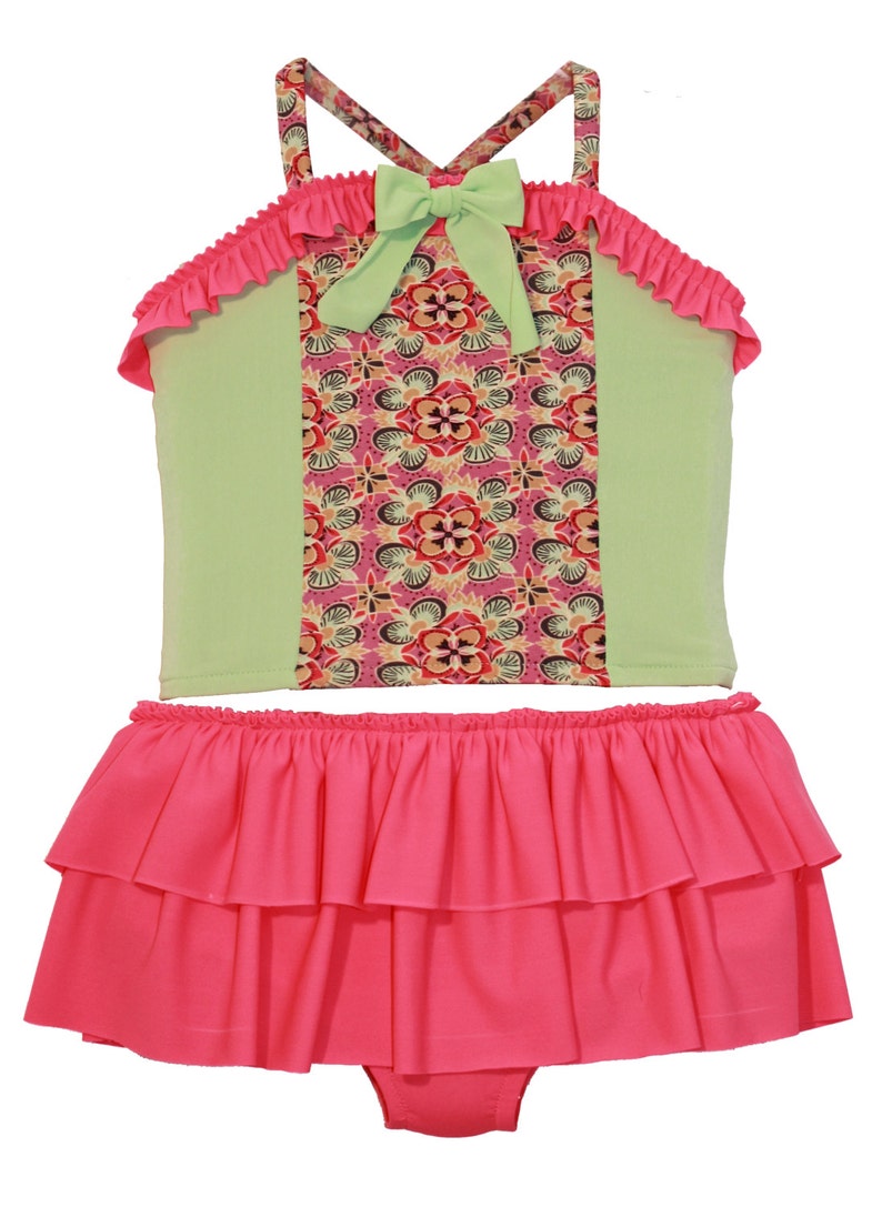 CLEARANCE!! Size 2-6 Princess Skirty Tankini in Spring Bloom