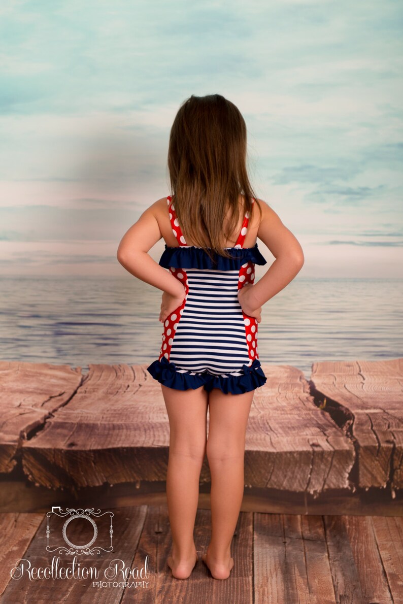 Sale Ruffle Boyshort Swimsuit in Black Gingham and Magenta Etsy