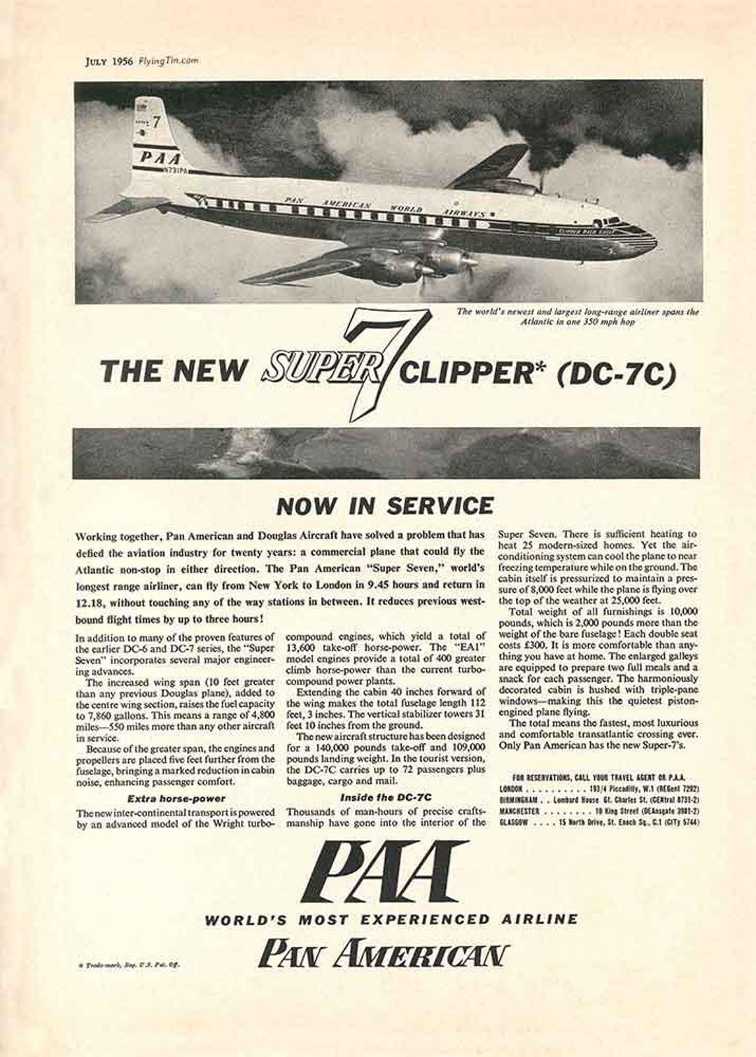 PANAM DC-7C - Etsy