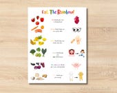 Eat the Rainbow Nutrition Chart – Toddler Learning Poster (Digital Download)