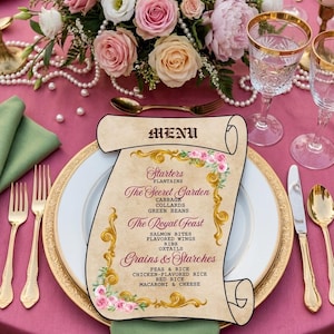 Plantilla editable de menú desplegable "Érase una vez", "Cuento de hadas", "Libro de cuentos"