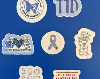 Type One Diabetes Sticker Set ! Cute & Empowering T1D Stickers for Kids, Teens and Adults!