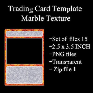 Blank TCG Trading card template transparent background png file set of 15