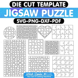 Die Cut Jigsaw Puzzle SVG Bundle, Puzzle Template Svg, Puzzle Svg, Laser Cut Puzzle Svg, Puzzle Pieces, Glowforge Puzzle, Digital Download
