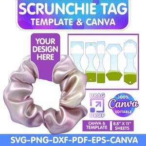 Scrunchie Tag Template: Canva & SVG Printable Labels (instant Download ...