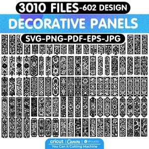 3010 Decorative Panel SVG Bundle, Laser cut panels svg, panel collection, laser cut files, geometric panel, lightburn laser cut panel files