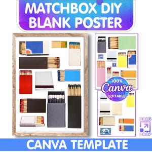 Matchbox DIY Blank Poster - Matchbox Digital Download, Editable Canva Template for Custom Designs, DIY Canva Template, Neutral Matches