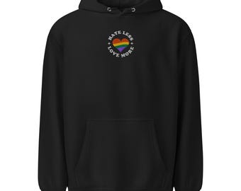 Love More Hate Less Pride-hoodie – LGBTQ+ Equality-sweater
