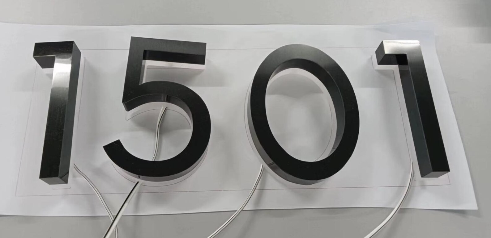 Custom LED Backlit House Numbers – Modern Stainless Steel Address Sign ...