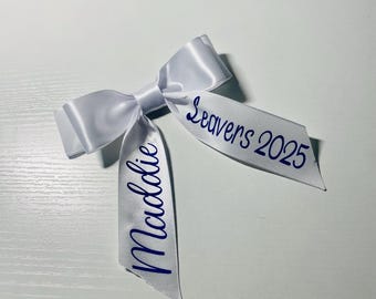 Personalised Class of 2025 Hair Bow – Handmade Graduation Gift, Custom Name Bow