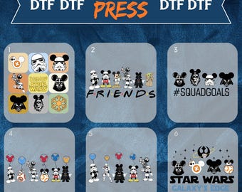 Star Wars Mickey DTF-överföring: Darth Vader-truppens mål, redo för press