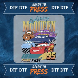 Lightning Mcqueen DTF Transfer Bundle, Cars Mcqueen Radiator Springs Dtf Transfer, Cars Ready To Press, Gift For Childs, Ready To Iron Press