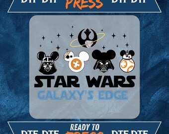 Star Wars Galaxy's Edge DTF-överföring: Mickey BB-8 Vader-öron