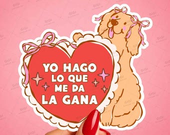 Funny Spanish Dog Sticker, Sassy Latina Quote, Glossy Vinyl Decal