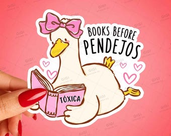 Funny Spanglish Book Lover Sticker, Tóxica Goose, Latina Reader Gift