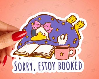 Sorry Estoy Booked Sticker, Spanglish Book Lover Goose Vinyl Decal