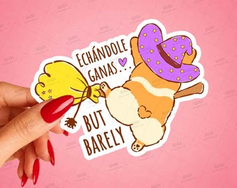 Funny Spanglish Dog Sticker, Tired Latina Humor Gift
