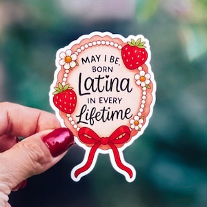 Latina Pride Strawberry Vinyl Sticker – Feminist Quote Decal