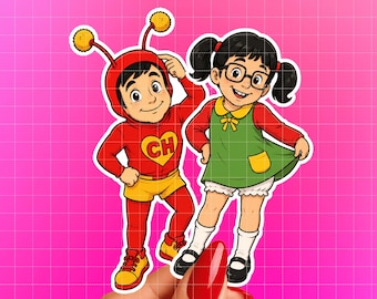 Chavo del Ocho y La Chilindrina Sticker | Funny Mexican TV Character Sticker | Vinyl Decal for Laptop, Water Bottle & Planner
