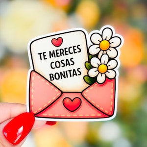 Te Mereces Cosas Bonitas Sticker: Spanish Quote Vinyl Decal