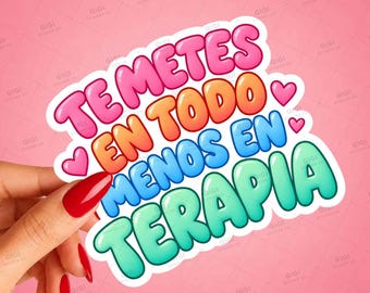 Funny Spanish Sticker, Latina Humor Decal, Therapy Joke Vinyl Sticker