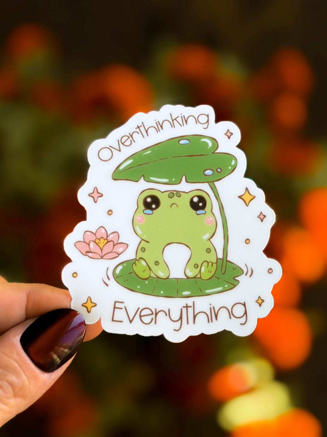 Overthinking Frog Sticker • Kawaii Mental Health Vinyl Decal - Etsy