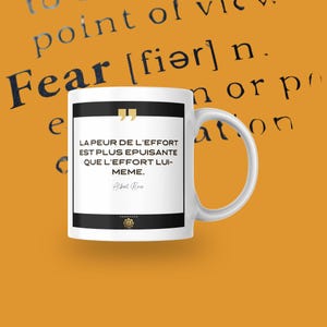 The fear of effort is more exhausting than the effort itself – Albert Brie, HEADBOOST edition (inspirational mugs)