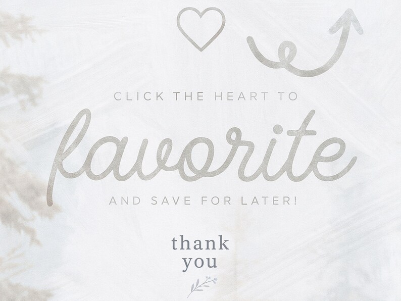 Puede incluir: Gr&aacute;fico gris claro con las palabras "favorite" y "thank you" en una fuente de escritura. Tambi&eacute;n se incluye el texto "&iexcl;Haz clic en el coraz&oacute;n para marcar como favorito y guardar para m&aacute;s tarde!". Tambi&eacute;n hay un coraz&oacute;n y una flecha.