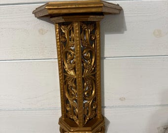 Vintage Gold Ornate Wall Shelf